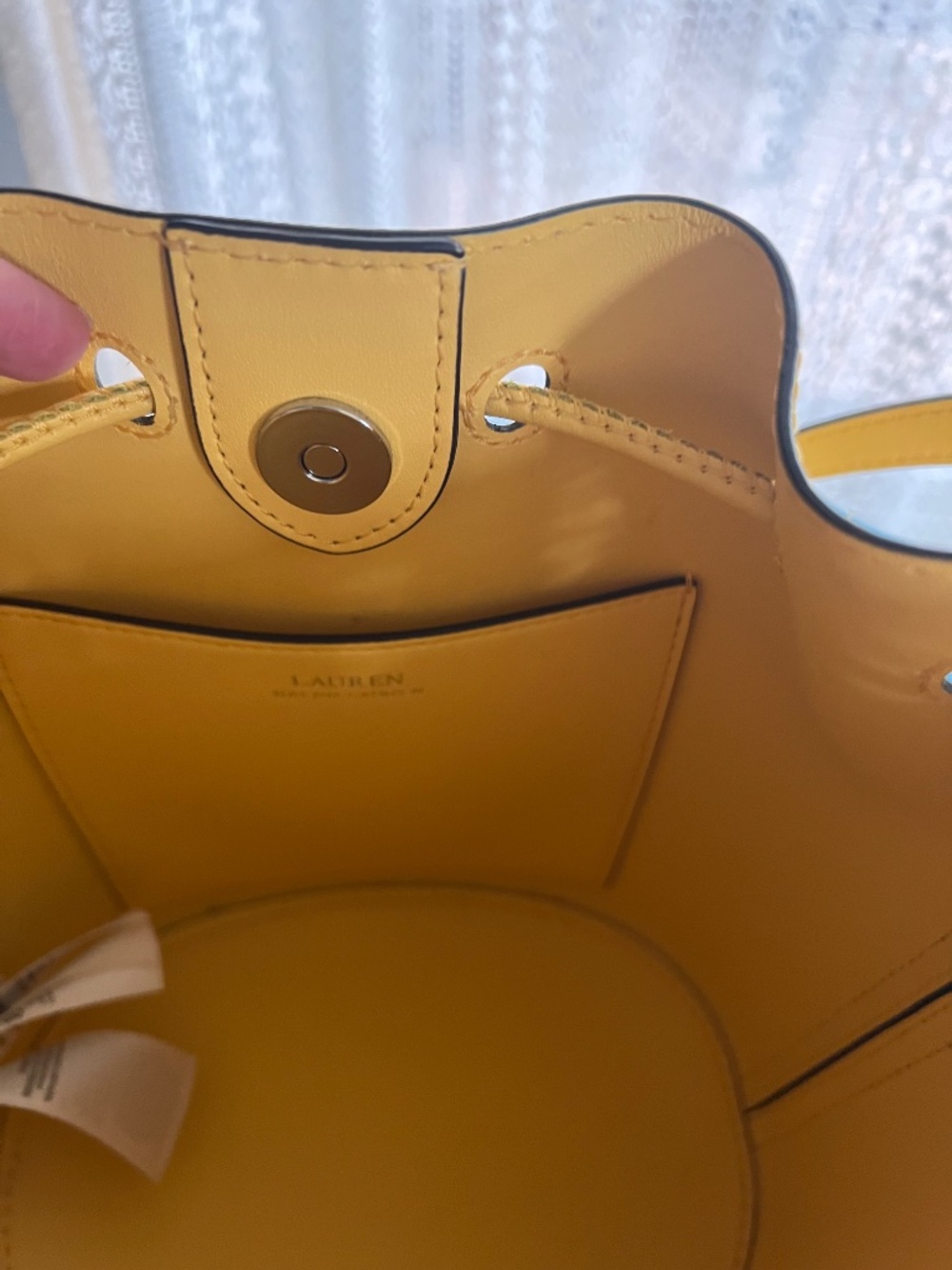 Ralph Lauren Leather drawstring bucket crossbody bag - Picture 11 of 13